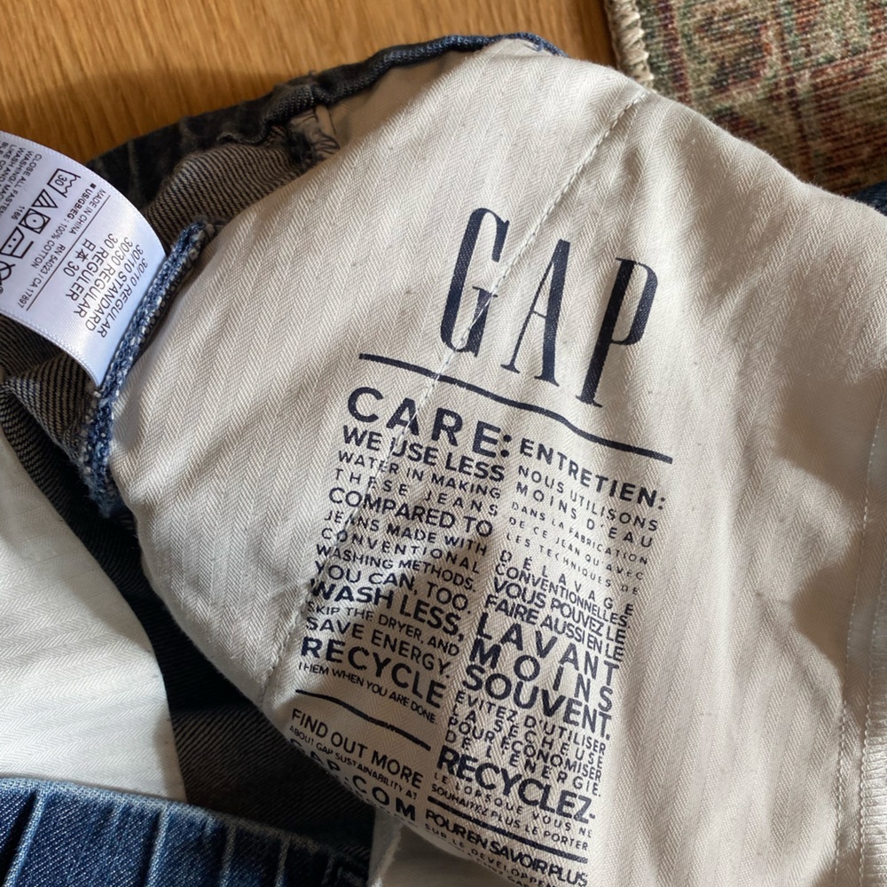 GAP Wide Leg Flare Jeans in Dark Blue Denim - Picture 12 of 15